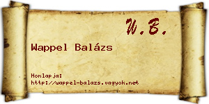 Wappel Balázs névjegykártya