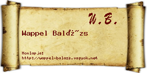 Wappel Balázs névjegykártya